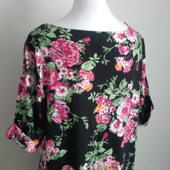 KAREN SCOTT SPORT Women's Plus Size Floral T-Shirt Dress Casual Comfy Loose - Picture 8 of 9